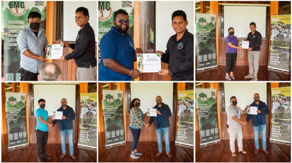 Participants Receiving their Biodiversity Assessment Training Certificates
