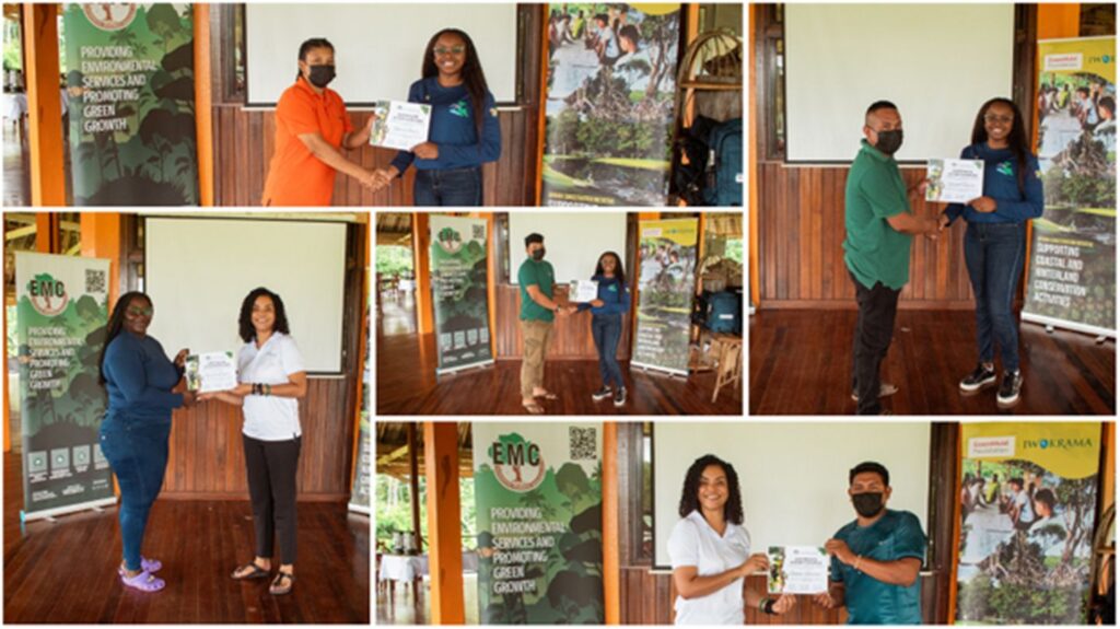 Participants Receiving their Biodiversity Assessment Training Certificates