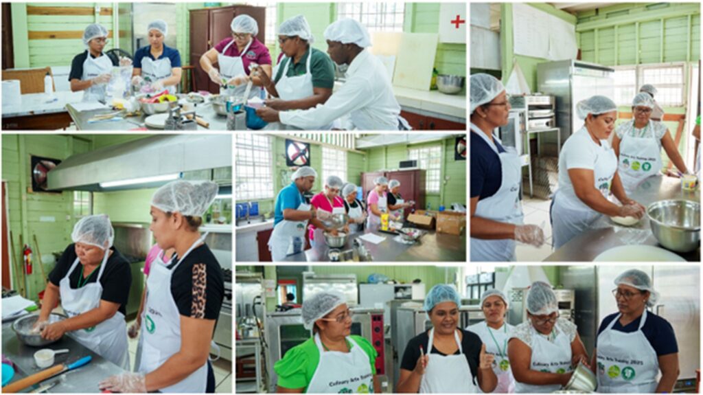 Participants during the baking component of the Culinary Arts Training